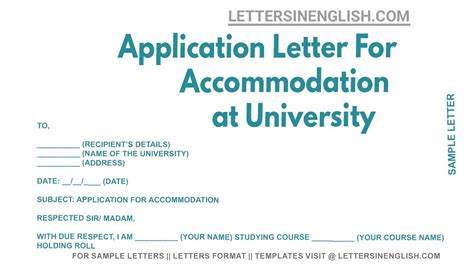 Applying for accommodation .